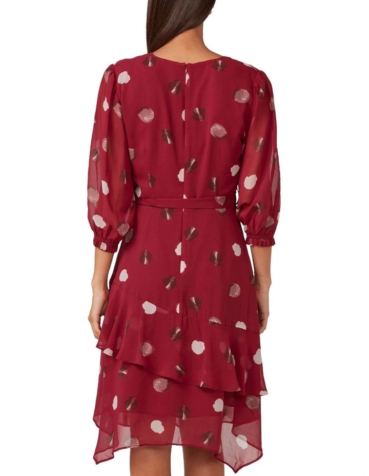 Begin Again Asymm Dress in Red