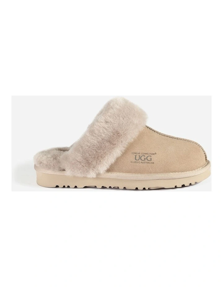 Slippers Premium Australia Sheepskin Unisex Scuffete Suede in Dove