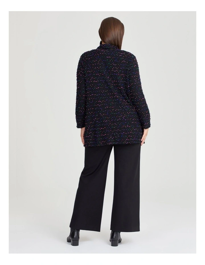 Popcorn Swing Cardigan in Black/Multi