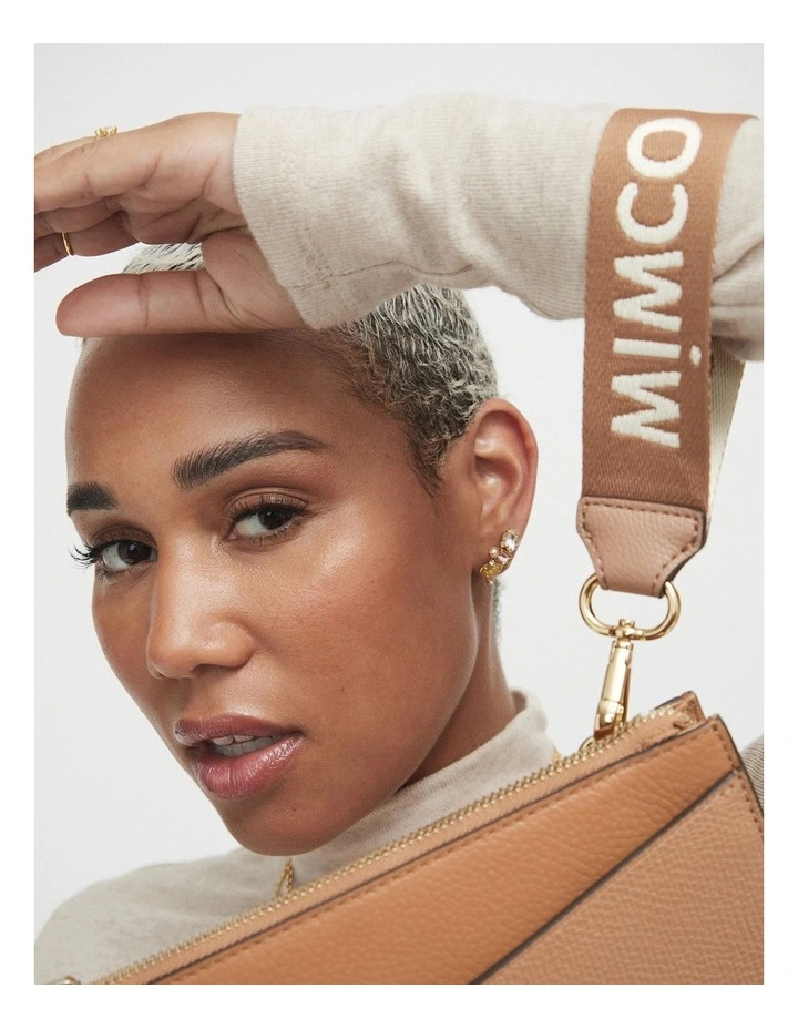 Webbing Wrist Bag Strap in Caramel