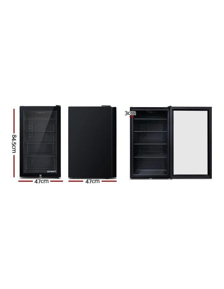 98L Bar Fridge Glass Door