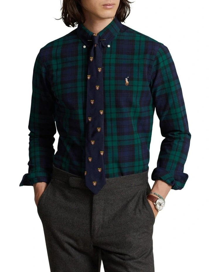 Classic Fit Plaid Oxford Shirt in Multi