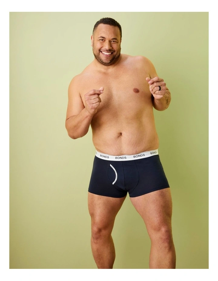 Guyfront Stripe Trunks 3 Pack in Navy