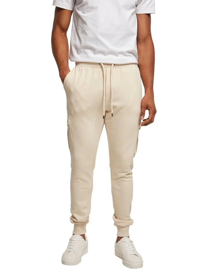Fitted Cargo Sweat Pants in Soft Seagrass
