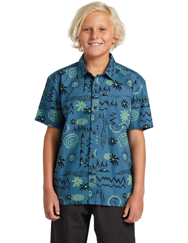Radical Times Short Sleeve Shirt in Agean Blue
