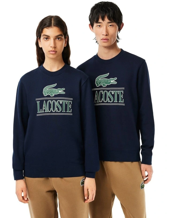 Core Graphics Big Logo Crew Neck Sweatshirt in Navy