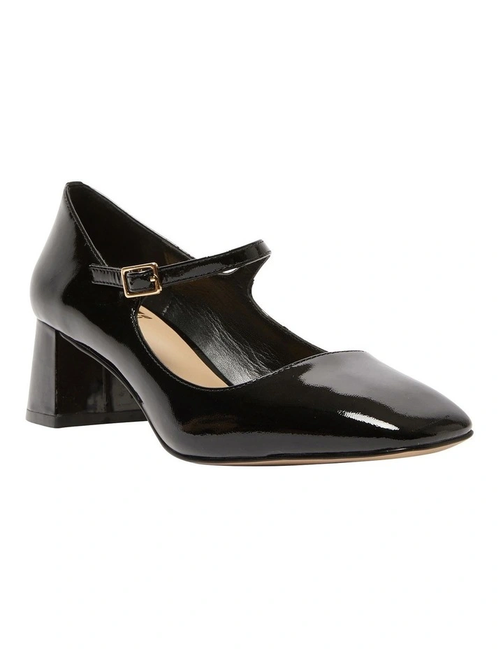 Tempt Heeled Shoes in Black Patent