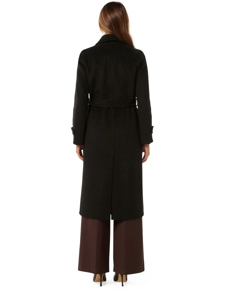 Carter Felled Seam Coat in Black