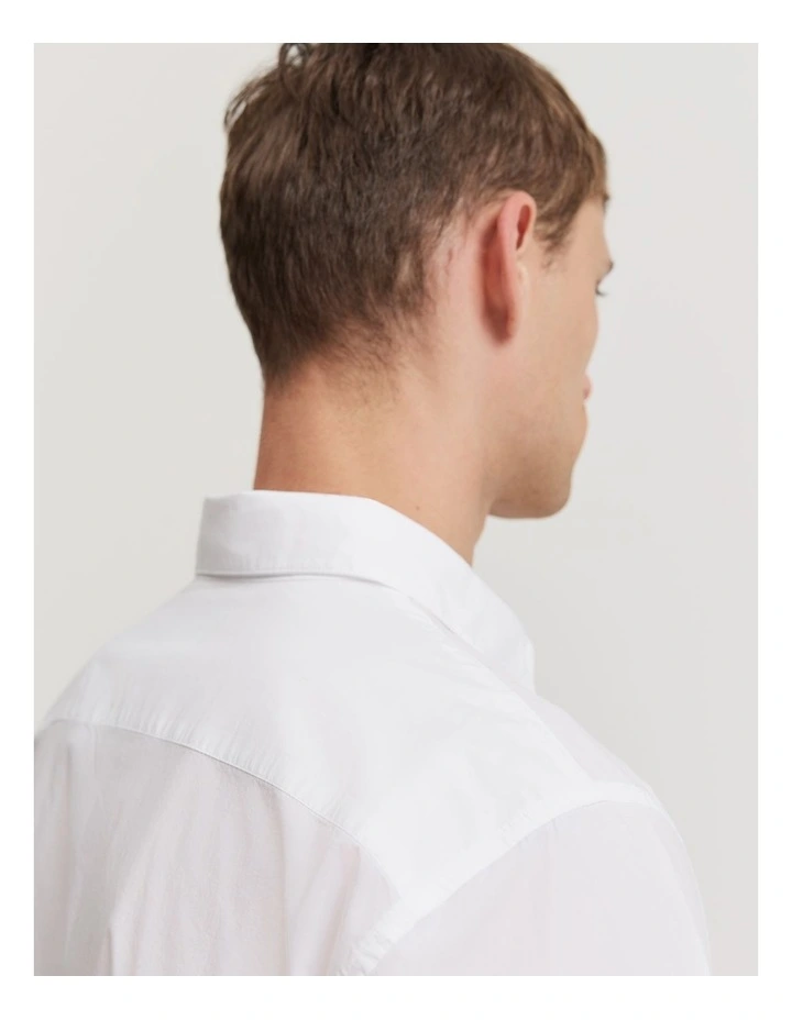 Regular Fit Cotton Poplin Shirt in White