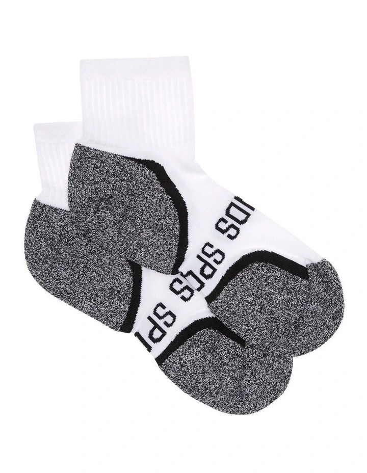 Ultimate Comfort Quarter Crew Socks 2 Pack in White