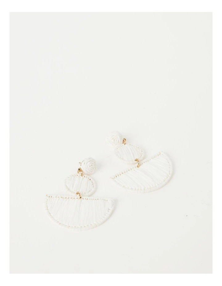 Raffia Earring in White