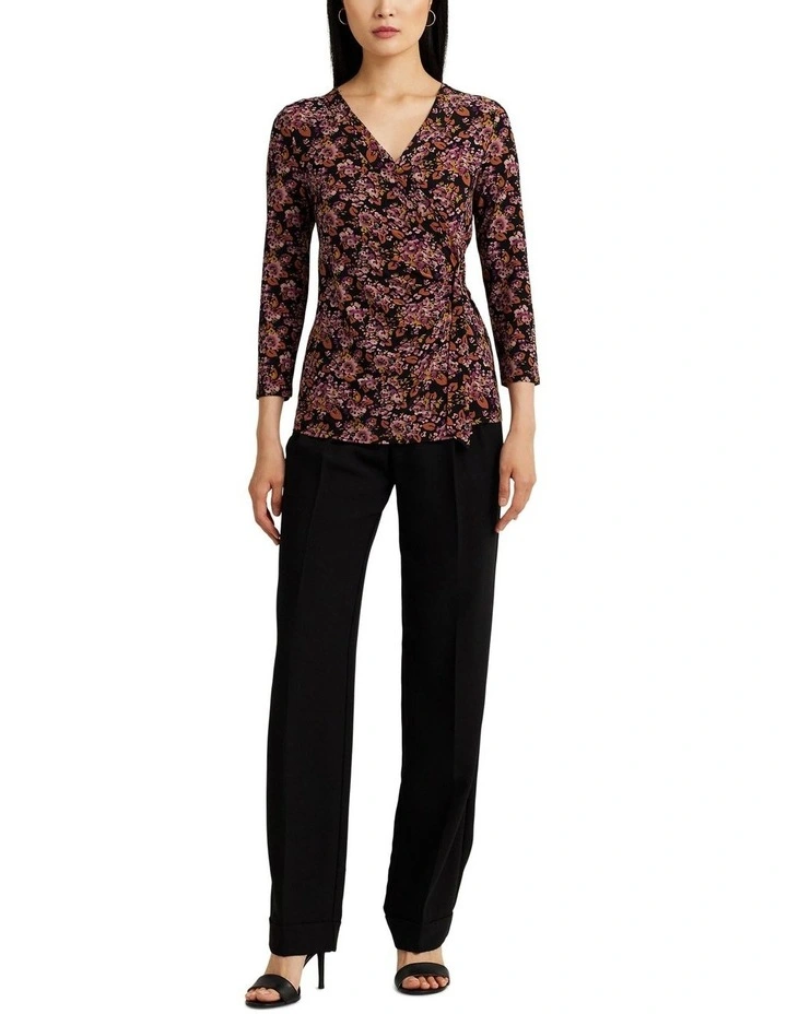 Floral Stretch Jersey Top in Multi