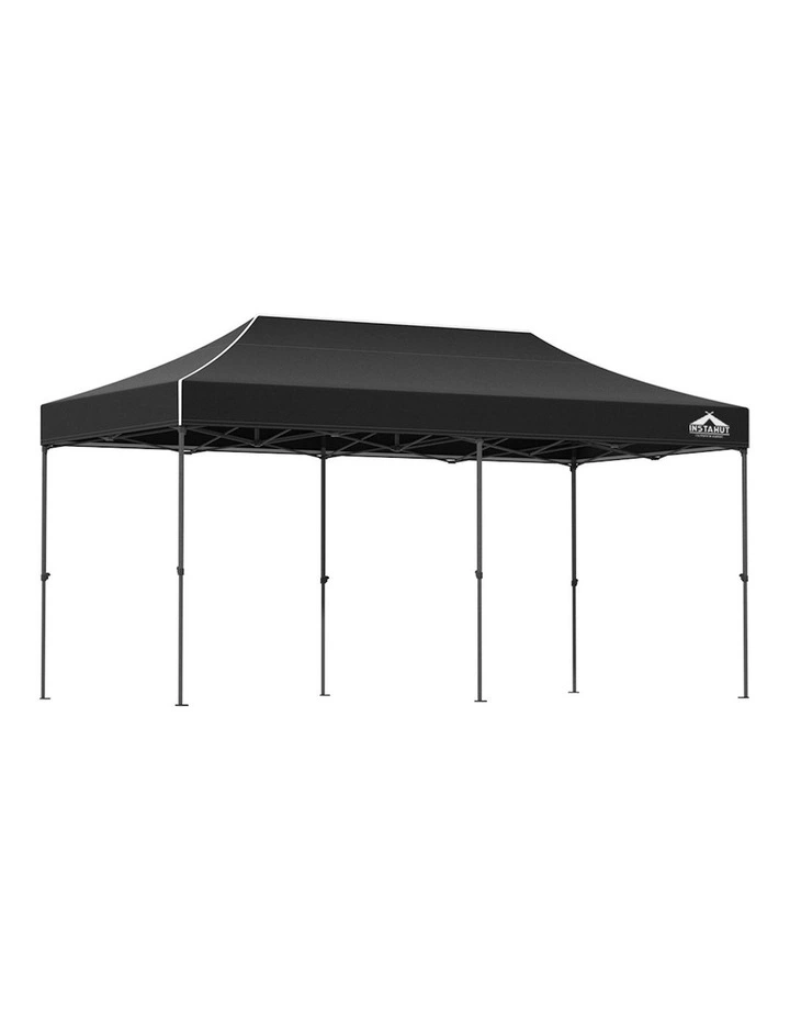 Pop Up Gazebo 3x6m with Base Pod x4 in Black