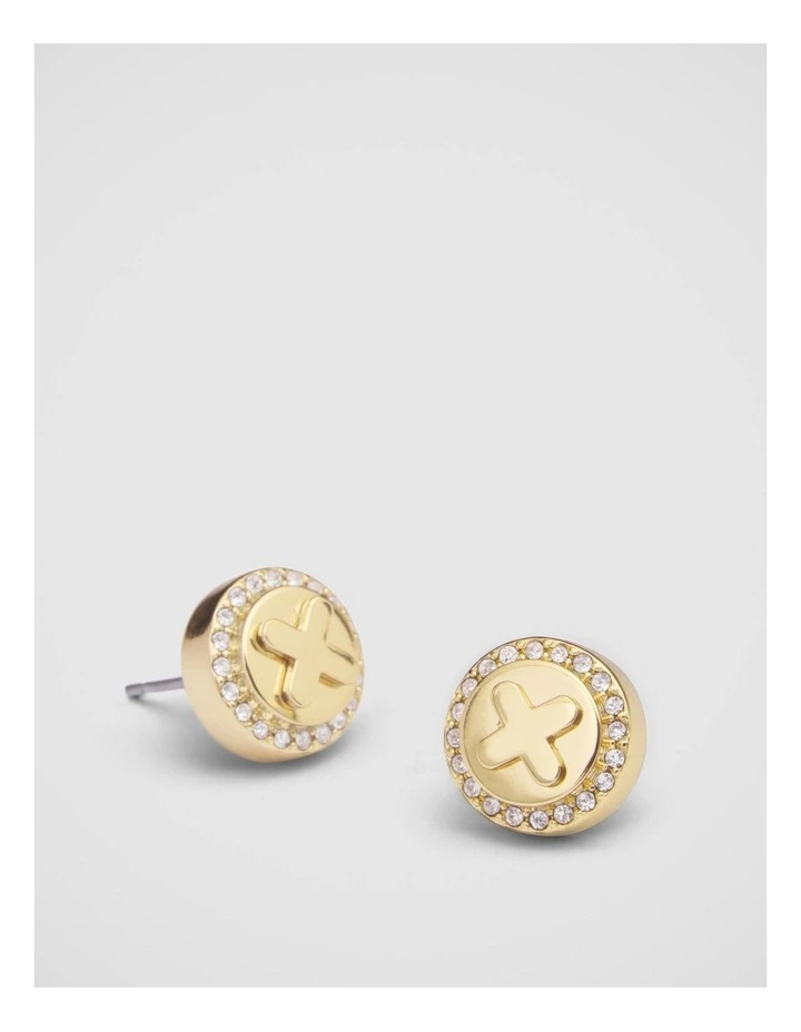 Figment Crystal Stud Earrings in Gold