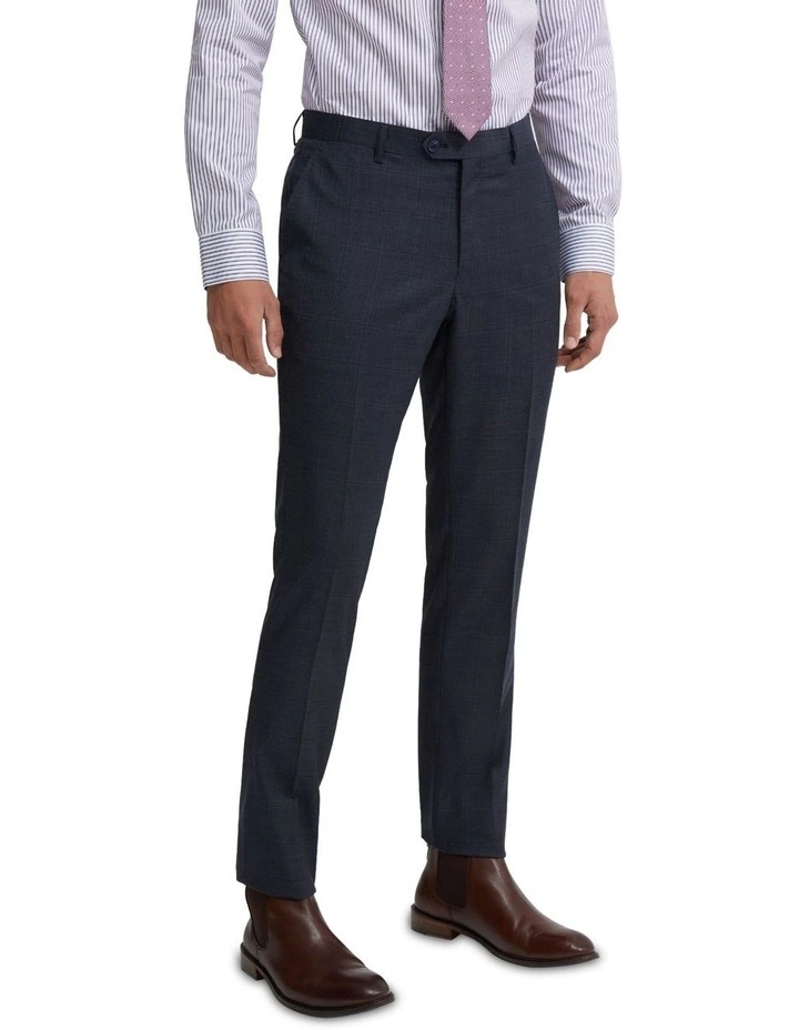 Auden Checked Wool Suit Trousers in Gunmetal Check