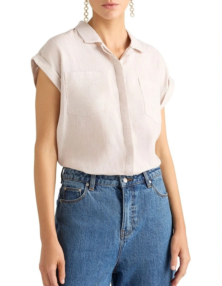 Kyle Linen Shirt in Parchment