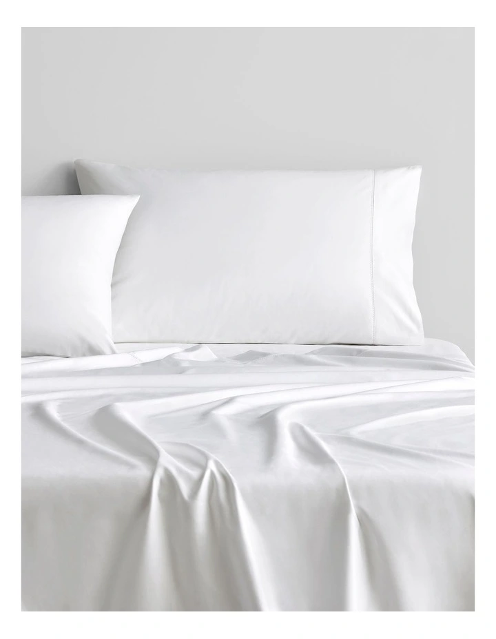 1000TC Cotton Sateen Sheet Set Multi Depth in Snow