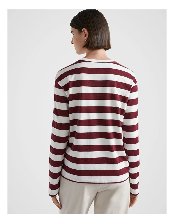 Long Sleeve Top in Boysenberry Stripe
