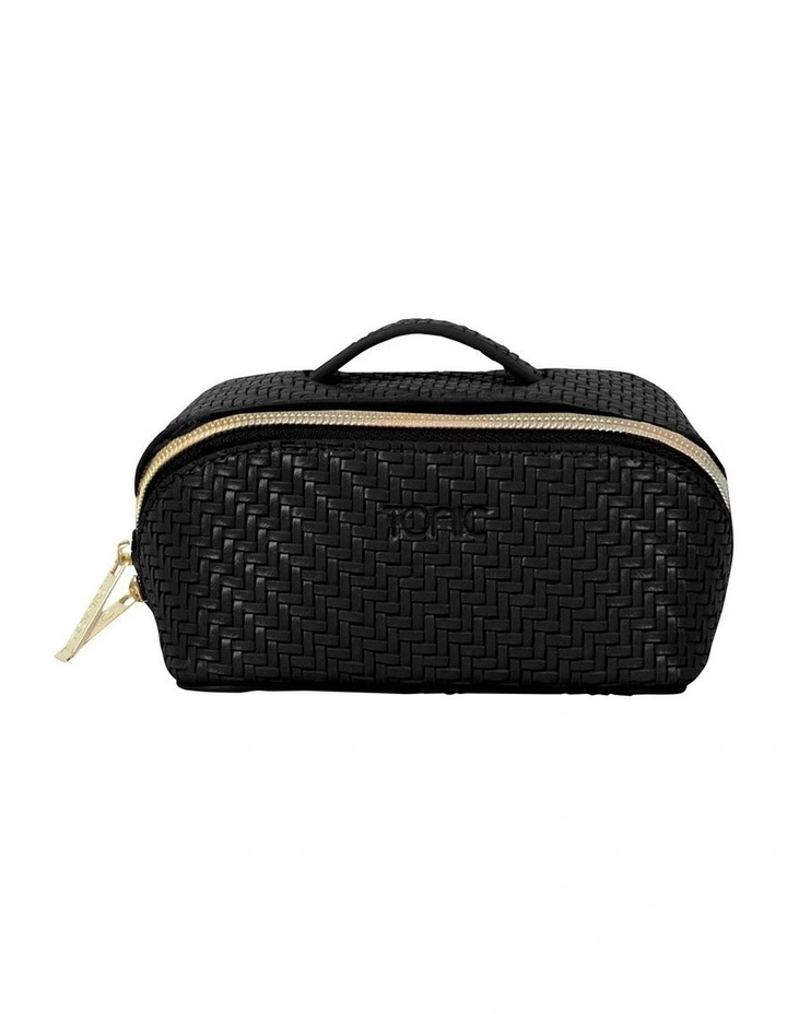 Herringbone Small Beauty Bag in Licorice