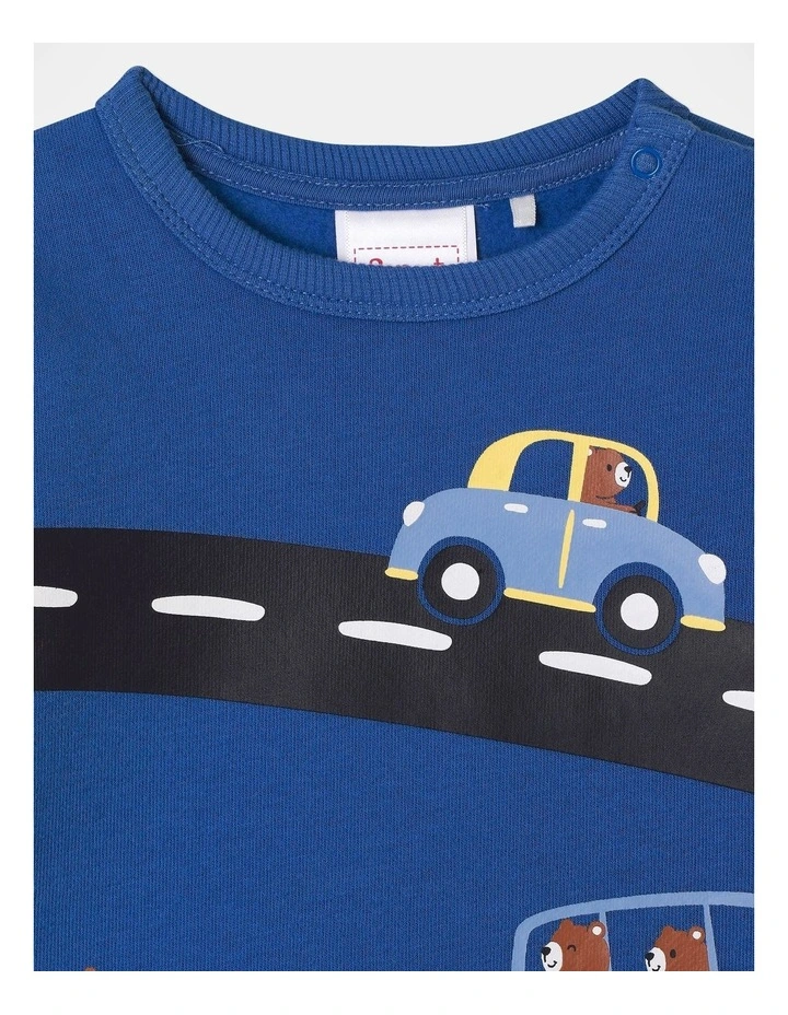 Essential Teddy Driver Sweat Top in Bright Blue