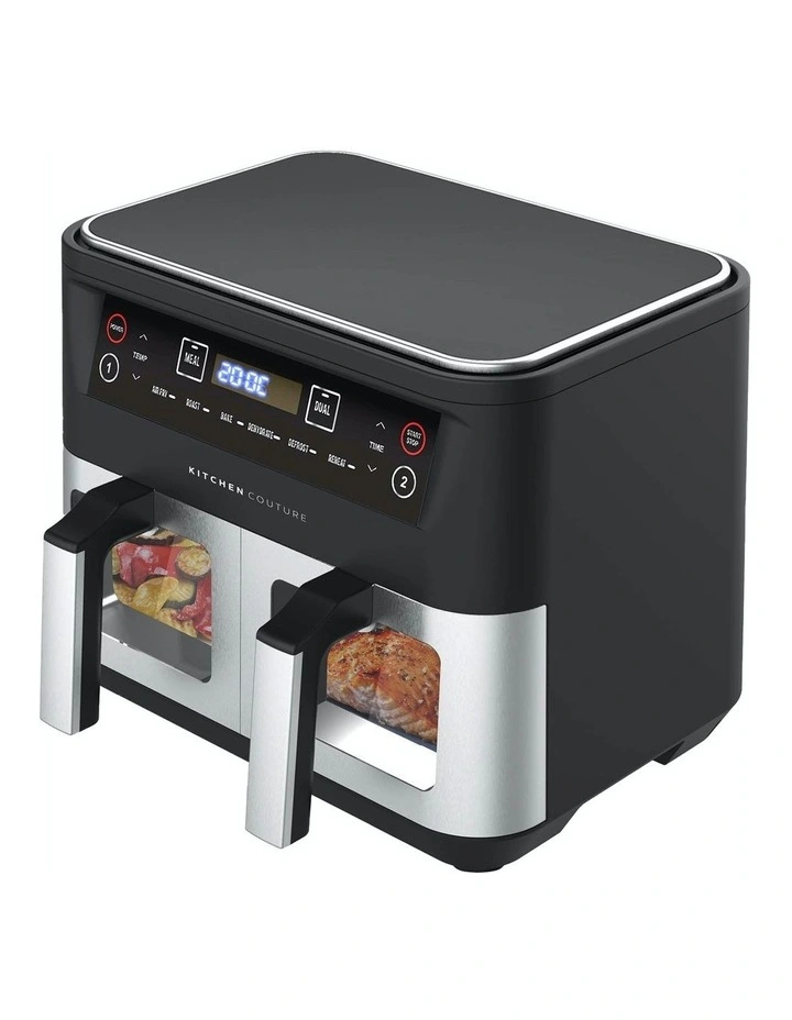 Dual View Family Sized 5-in-1 Air Fryer in Stainless Steel