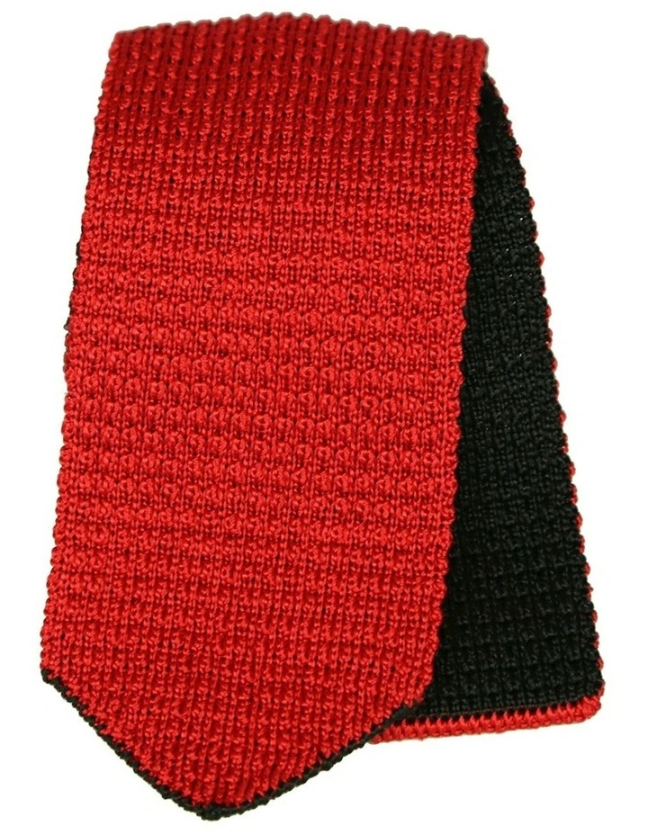 Woven Reversible Tie in Black/Red