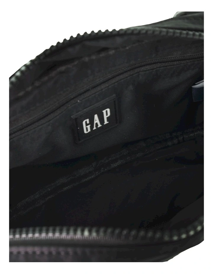 Ladies Nylon Slim Cross-Body Bag in Black