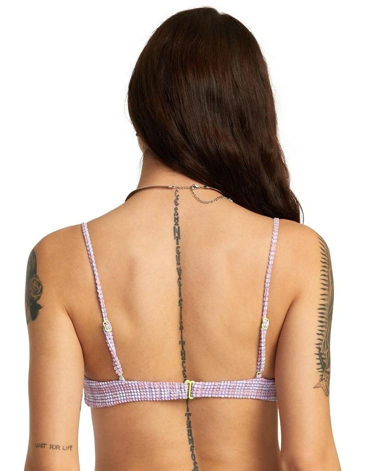 Prepped V Wire Bralette Bikini Top in Purple