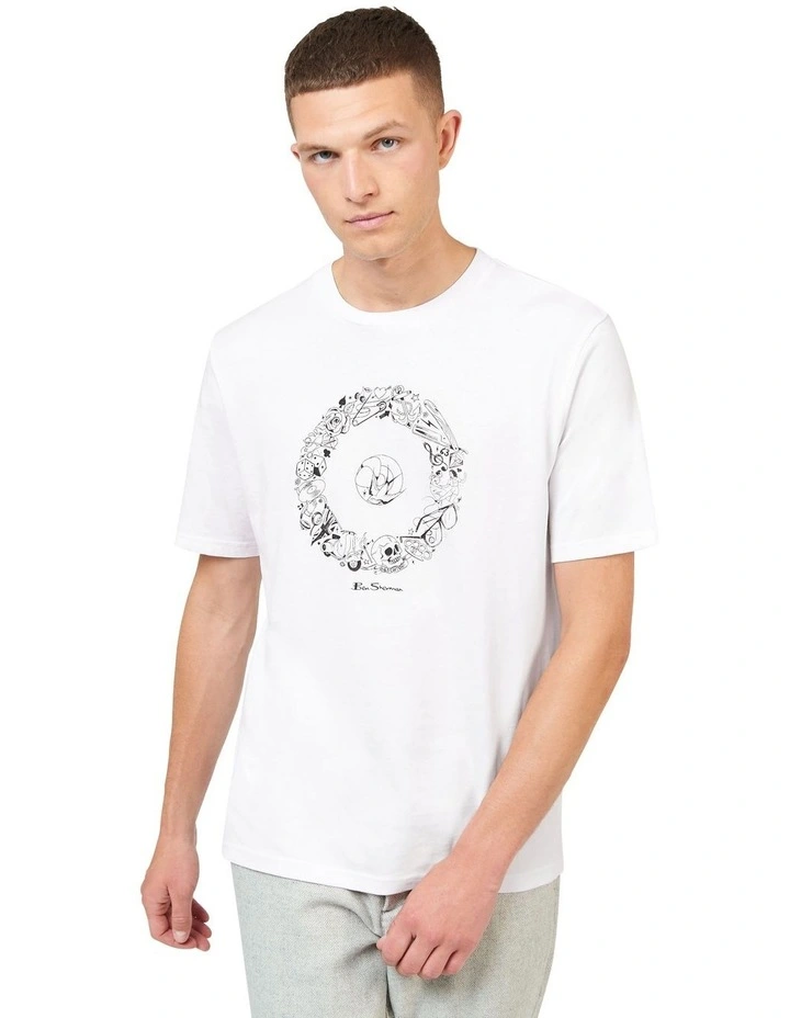 Illustrated Target Tee in White