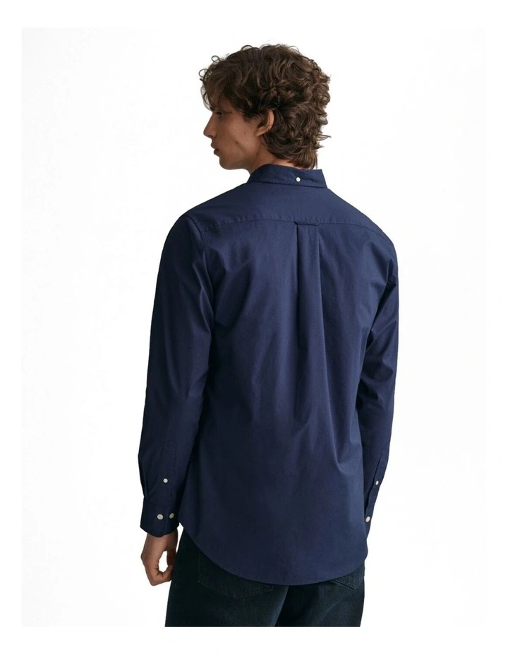 Regular Fit Poplin Shirt in Marine