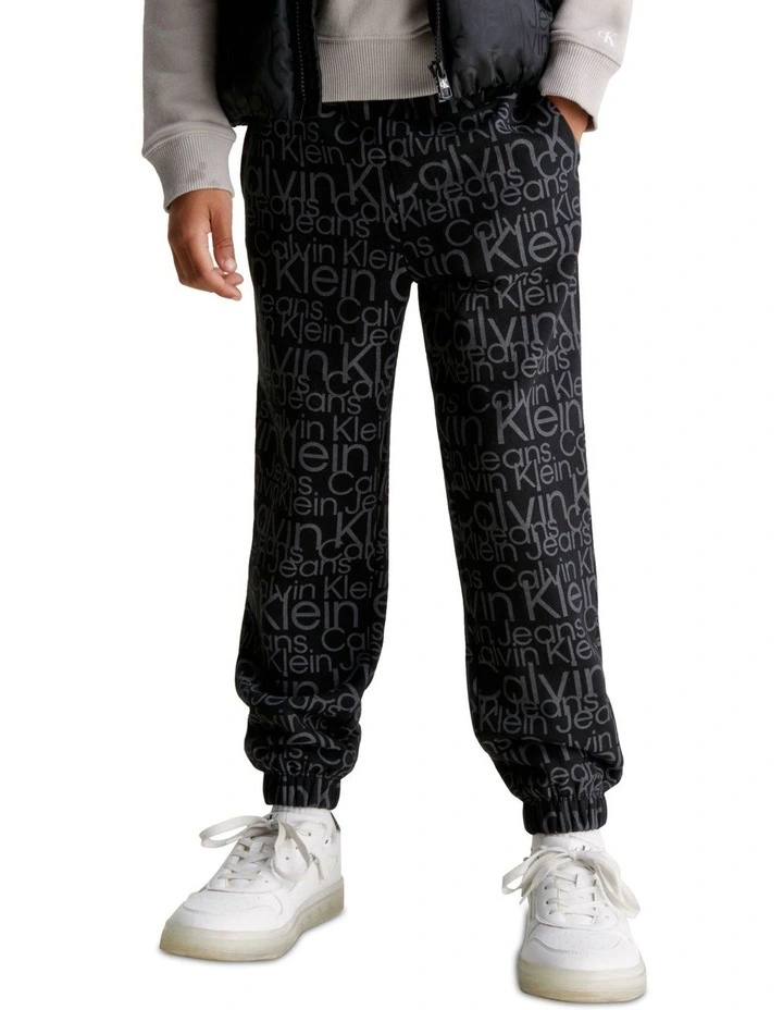 Glow In The Dark All-Over Print Jogger in Debossed Black