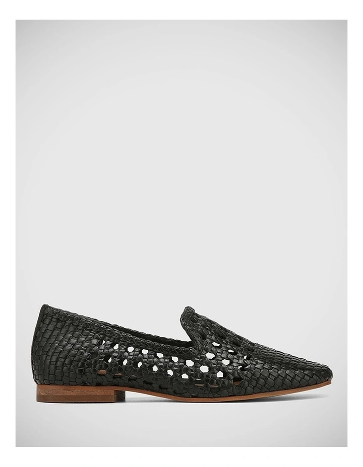 Binx Leather Weave Loafer in Black