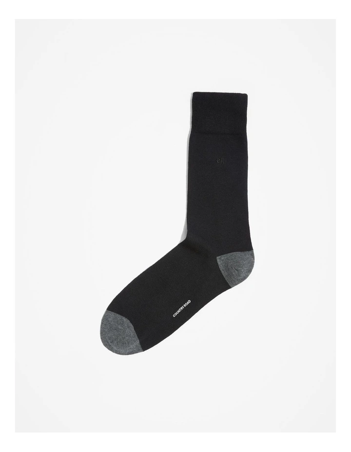 Contrast Sock in Black