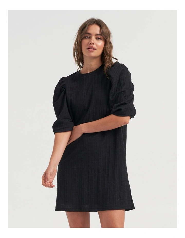 Porina Cotton Dress in Black