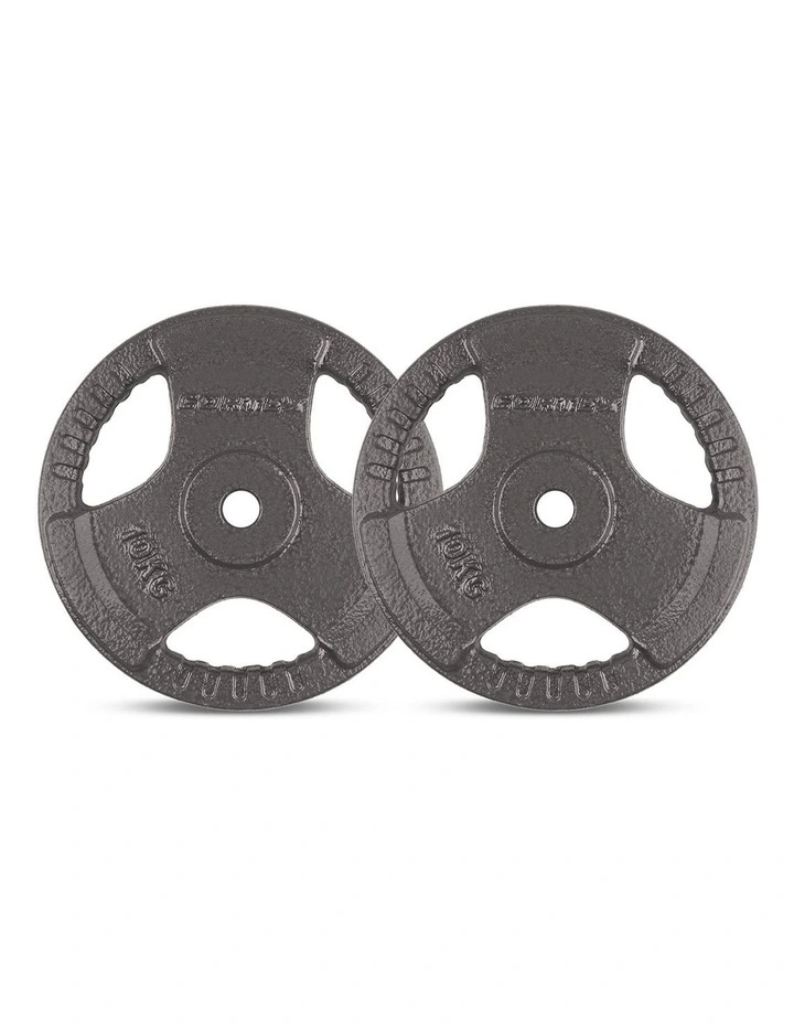 10kg Tri-Grip 25mm Standard Plates Set of 2 in Black
