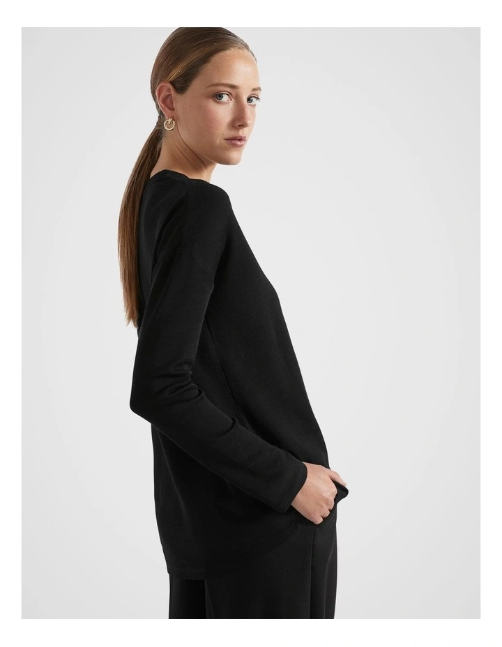 Babywool Curve Hem Top in Black