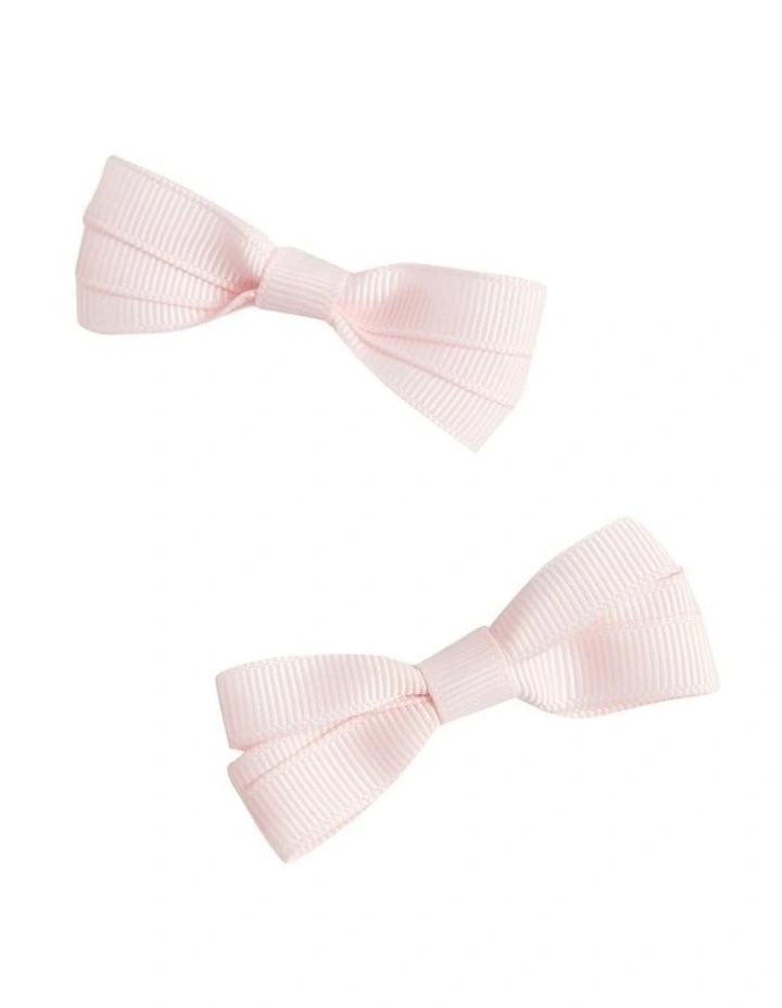 Grosgrain Bow Duck Clip in Dusty Rose