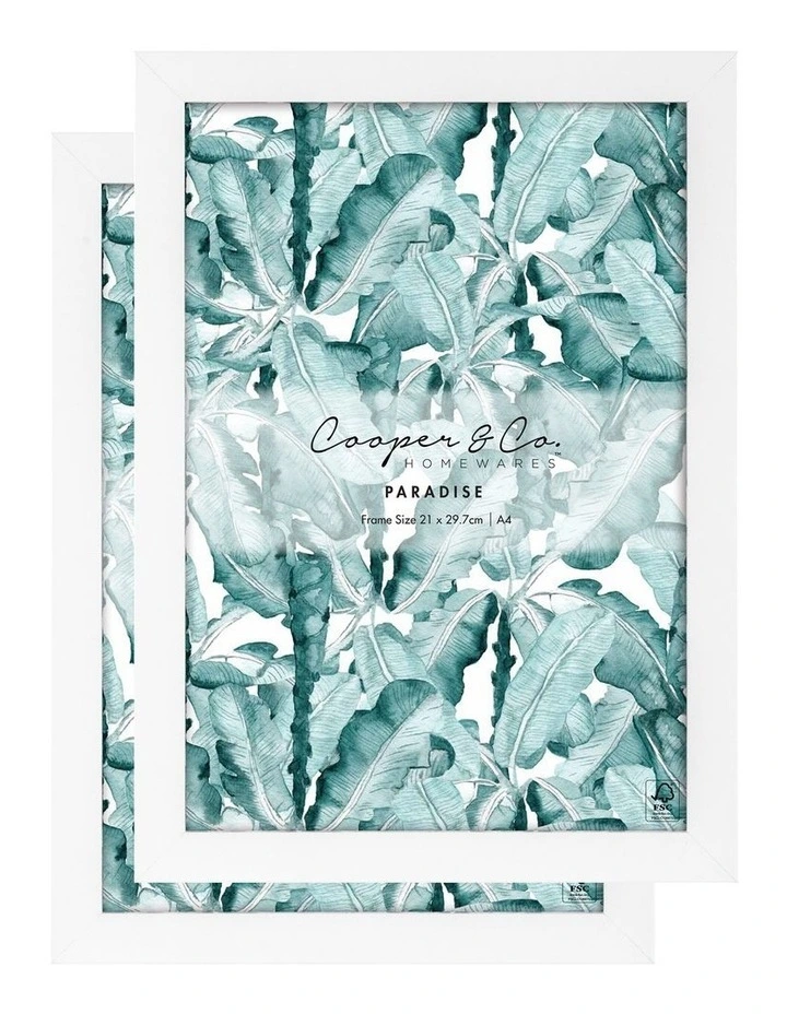 Premium Paradise Photo Frames 21x29.7cm Set Of 2 in White