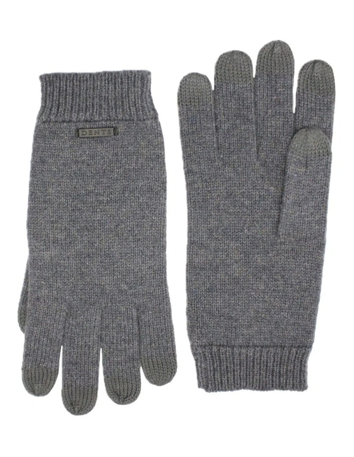 Pure Merino Wool Touchscreen One Size Gloves in Shale