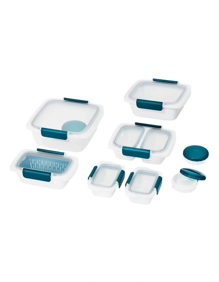 Prep & Go 20-Piece Container Set in White/Blue