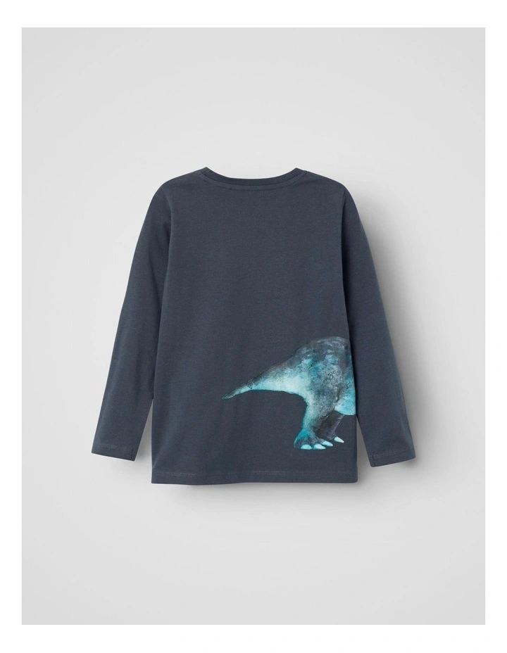 Luna Printed Long Sleeve Top in India Ink