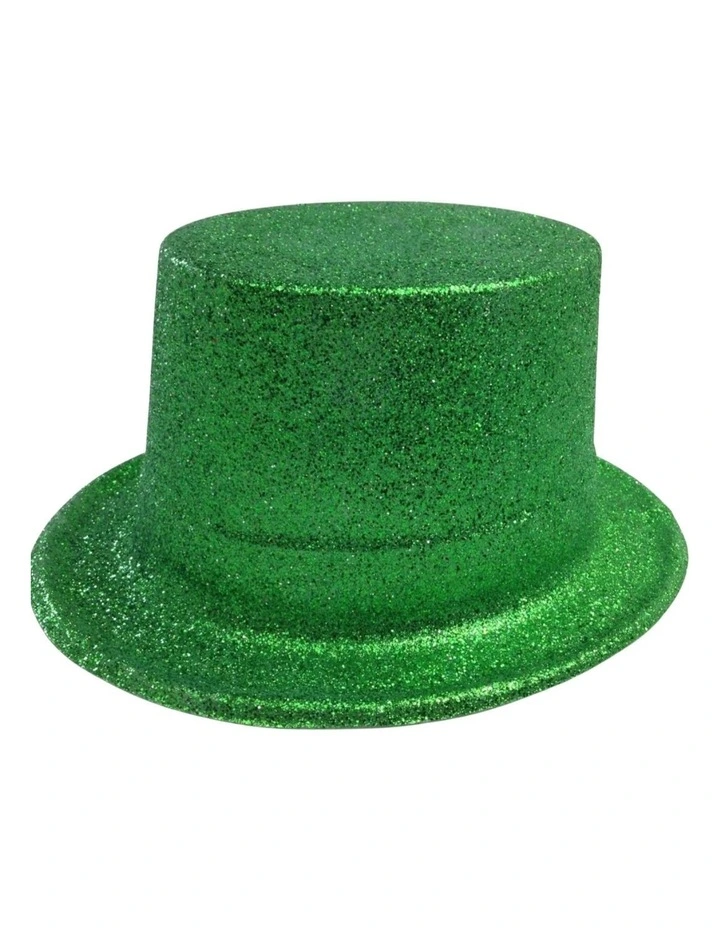 Glitter Top Hat x6 in Green