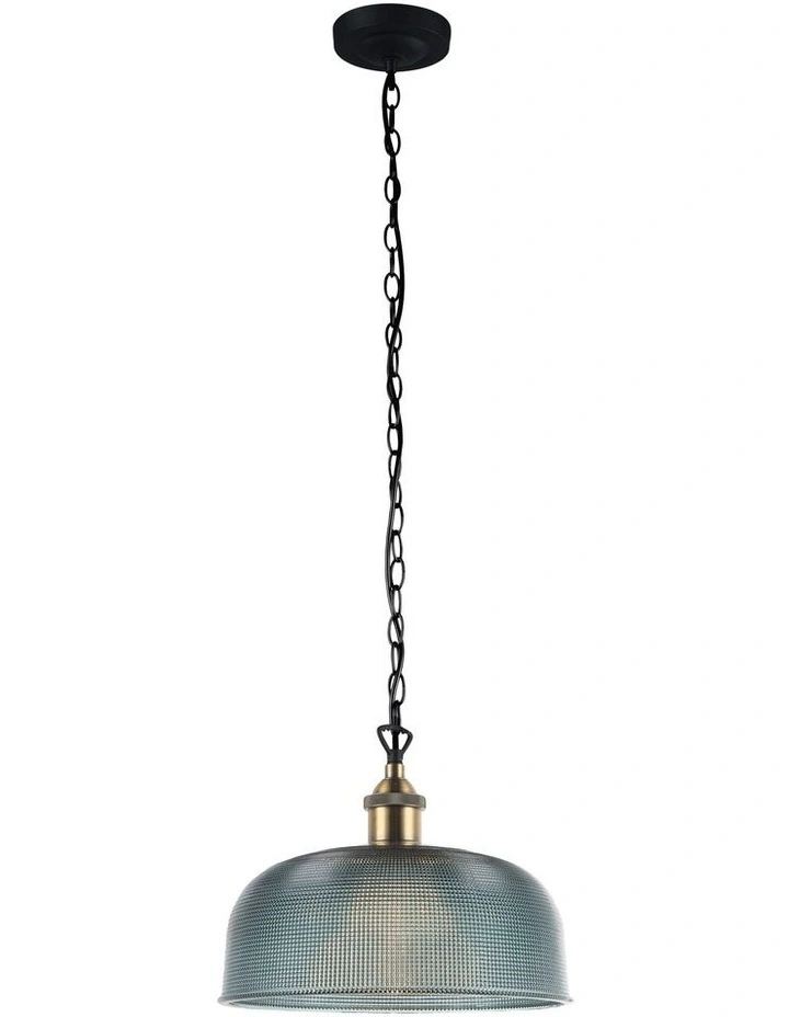 Maison 27 Halophane Glass Pendant Light Blue