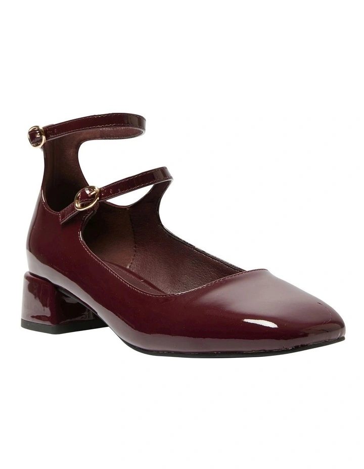 Lydia Heeled Shoes in Wine Patent