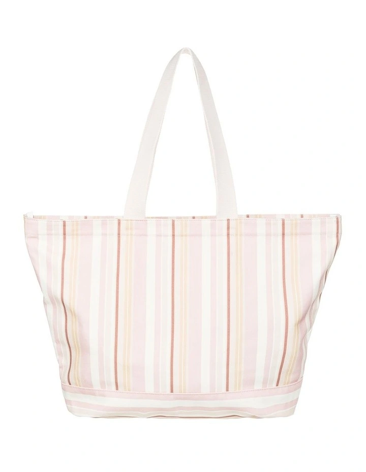 Stripey Beach Tote Bag in Cork Monochromatic Stripe