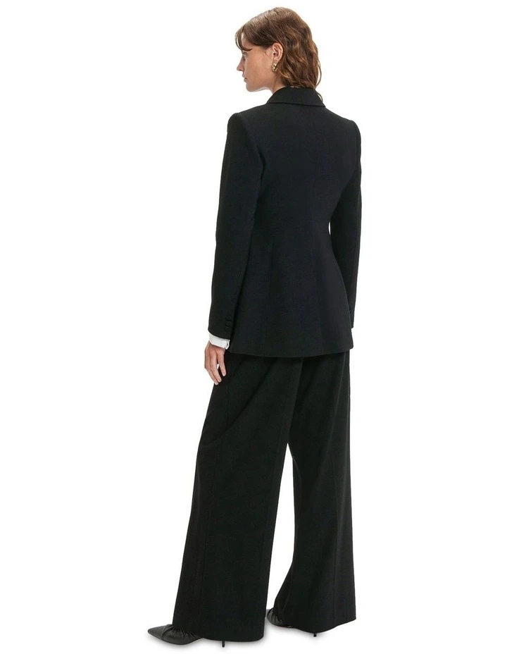 Satin Lapel Tuxedo Jacket in Black