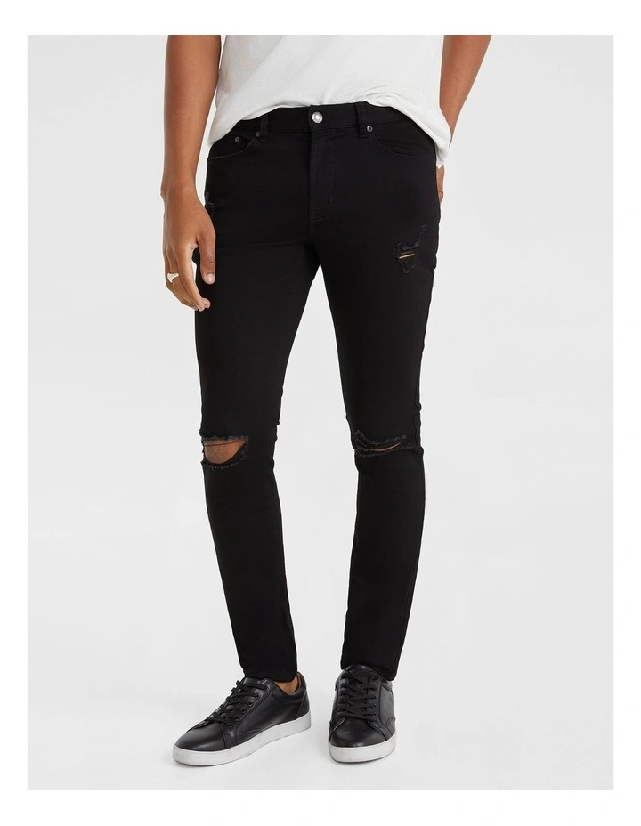 Slash Ripped Skinny Jean in Black
