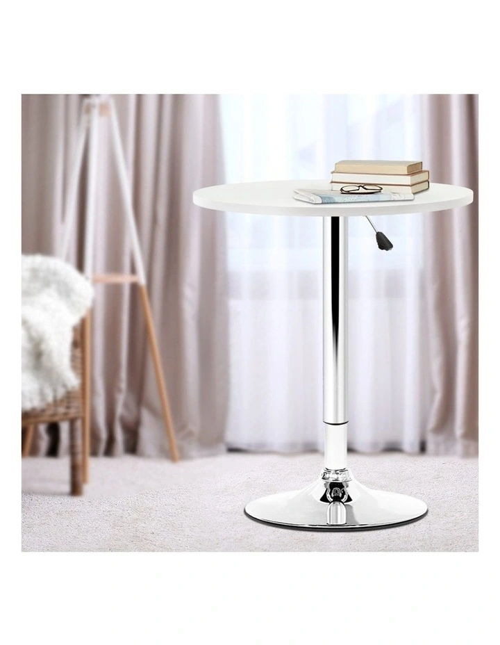 Round Metal Bar Table in White