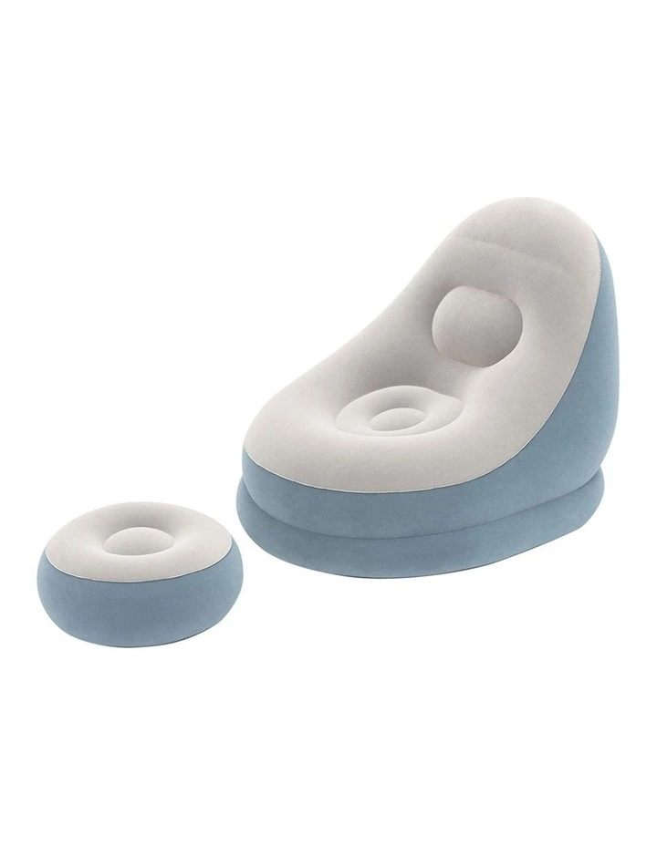 Blow Up Ottoman Air Lounger in Blue