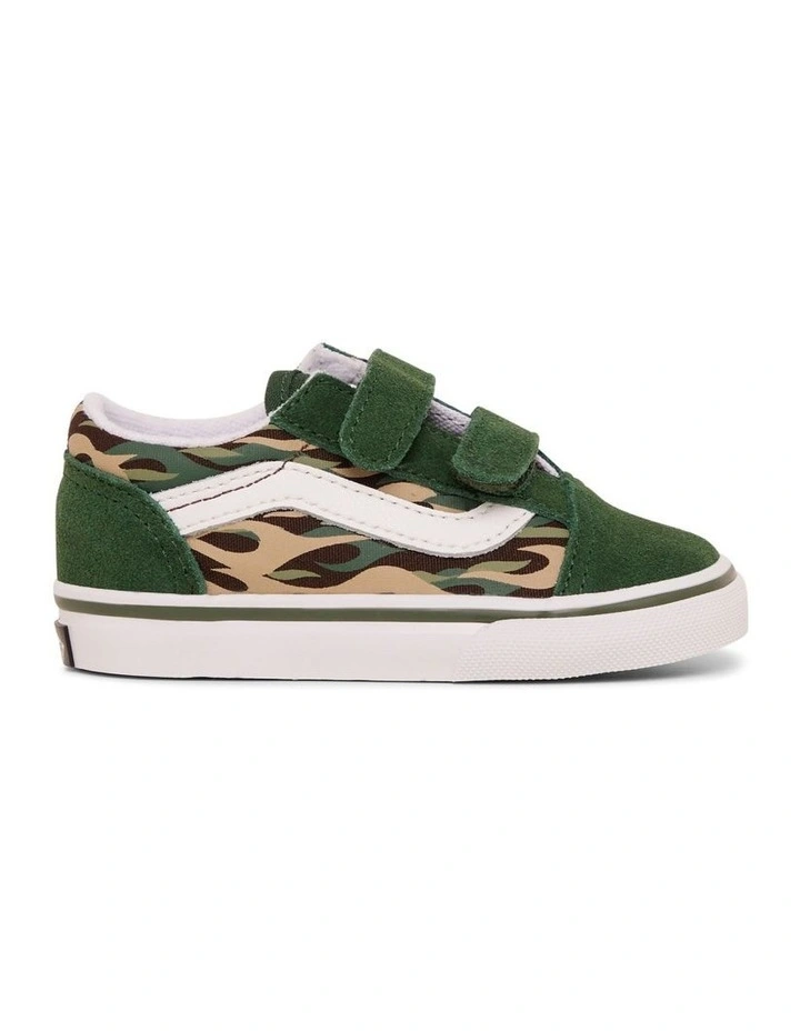 Old Skool V Flame Camo Infant Sneakers in Green